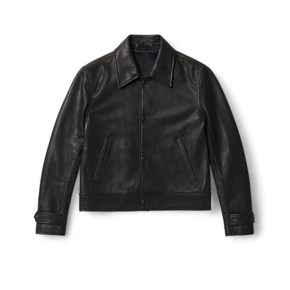 Classic Button Leather Jacket