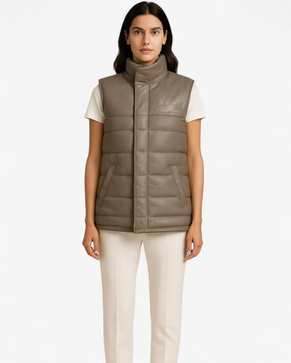 Sleek Padded Leather Vest