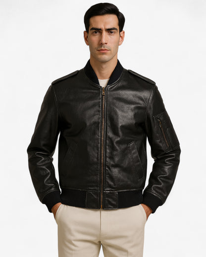 Commander Leather Bomber
